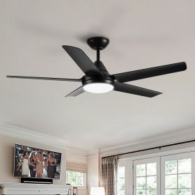 48 In Intergrated LED Ceiling Fan Lighting with Black ABS Blade