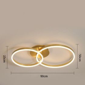 Light And Luxurious Living Room Lamp Grand Household (Option: Stepless dimming-Double ring 80CM)