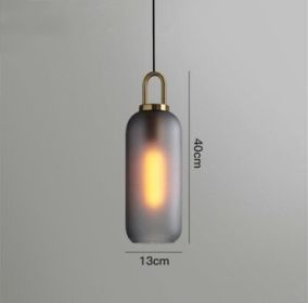 Nordic Simple Modern Glass Ball Chandelier Milk Tea Shop Clear Bar Restaurant Chandelier (Option: Cylinder 13cm frosted soot-Warm light)