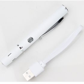 Doctor Uses Flashlight To Check Pupil Pen Medical Flashlight USB Charging (Color: White)