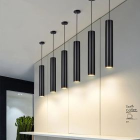 Long-tube Suspended Ceiling Lamp (Option: Black-6x30cm-warm light)