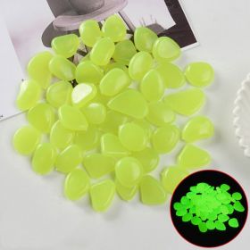 100 Luminous Stones Fluorescent Aquarium Pebbles Fish Tank Garden Luminous Stones (Option: Yellow-100pc)