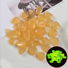 100 Luminous Stones Fluorescent Aquarium Pebbles Fish Tank Garden Luminous Stones (Option: Orange-100pc)