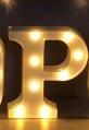 Luminous LED Letter Number Night Light English Alphabet Number Battery Lamp Romantic Wedding Christmas Party Decoration (Option: Always lit-P)