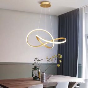 The Dining Room Chandelier Surrounds The Smart Eye Protection Living Room Bedroom (Option: Gold Model A 60cm-Stepless dimming-220V)