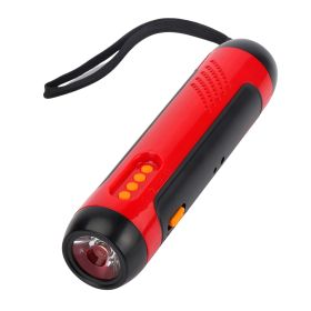 Emergency Hand Cranked Flashlight Distress Alarm (Color: Red)