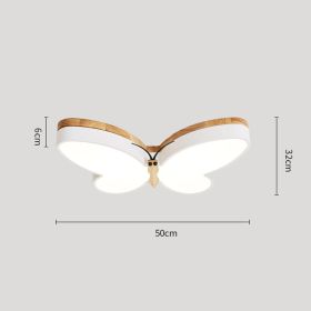 Nordic Simple And Creative Butterfly Bedroom Lamp Eye Protection Cartoon LED (Option: White-50cm-White light)