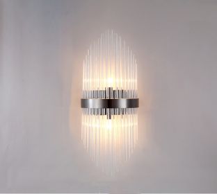 Modern Living Room Light Luxury Crystal Creative Wall Lamp (Option: Type B titanium black1-Led light source)