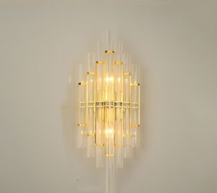 Modern Living Room Light Luxury Crystal Creative Wall Lamp (Option: A electrophoretic gold-Led light source)