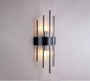 Modern Living Room Light Luxury Crystal Creative Wall Lamp (Option: Type C titanium black-Led light source)