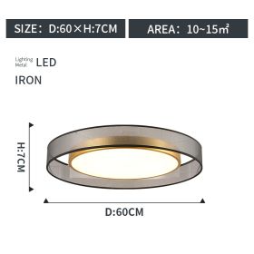 Round Living Room Ceiling Lamp (Option: Iron-60cm)