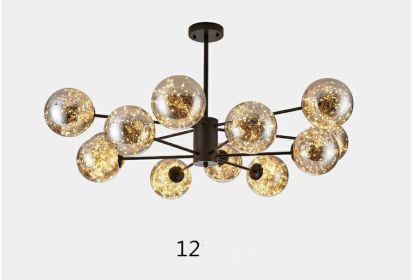 Star Magic Bean Glass Chandelier (Option: 12Black-Amber)