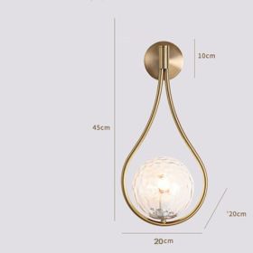 Living Room Bedroom Bedside Wall Lamp (Option: Copper ripple cover-Trichromatic light)