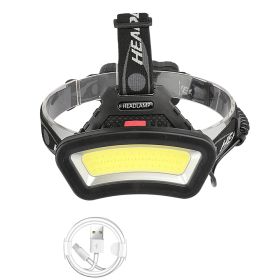 Lighting Distance Wide Angle COB LED Headlight Use 2x18650 Battery led HeadLamp USB rechargeable Lantern For Hike Outdoor (Option: Usb)