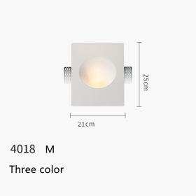 Minimalist Recessed Living Room Wall Sconce Plaster Without Frame (Option: White E Three color 21X25CM)