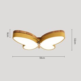 Nordic Simple And Creative Butterfly Bedroom Lamp Eye Protection Cartoon LED (Option: Yellow-50cm-White light)