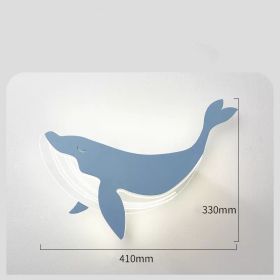 Creative Whale Background Wall Decoration Net Red Bedside Small Lamp (Option: Whale blue-Three color dimming)