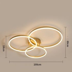 Light And Luxurious Living Room Lamp Grand Household (Option: Stepless dimming-Three ring 100CM)