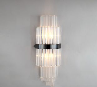 Modern Living Room Light Luxury Crystal Creative Wall Lamp (Option: Type E titanium black-Led light source)