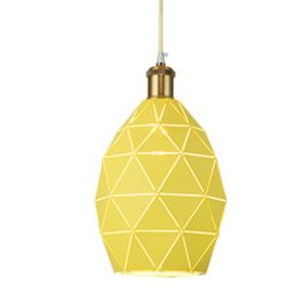 Simple Modern Bar Dining Room Single Iron Pendant Lamp Retro Hollowed Out Aisle Pendant Lamp (Option: L Yellow 200x360-White light)