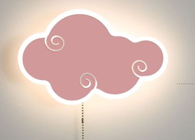 Cloud Children's Wall Creative Modern Simple Bedroom Bedside Lamp (Option: Pink tricolor light)