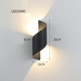 Waterproof Balcony Led Super Bright Corridor Stairs Simple Induction Wall Lamp (Option: Black-Neutral light-10W)