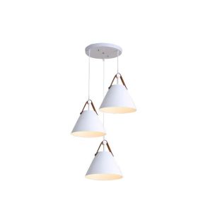 Nordic Dining Room Chandelier Creative Art Simple Personality Macaron Bedroom Bar Lamp (Option: White disc-White light)