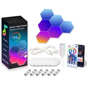 Honeycomb Intelligent Voice-controlled Quantum Light (Option: 6pack-Bluetooth quantum lamp)