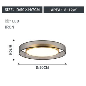 Round Living Room Ceiling Lamp (Option: Iron-50cm)