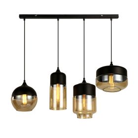 Black Amber Transparent Glass Chandelier (Option: Amber)