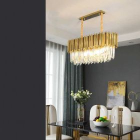 Chandelier Crystal Whole House Package Combination Living Room (Option: Long style 66CM-With three color dimming)