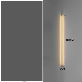 Simple Modern Minimalist Long Strip Living Room Grille Wall Lamp (Option: Gold-100CM-Warm light)