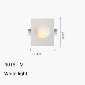 Minimalist Recessed Living Room Wall Sconce Plaster Without Frame (Option: White E White light 21X25CM)