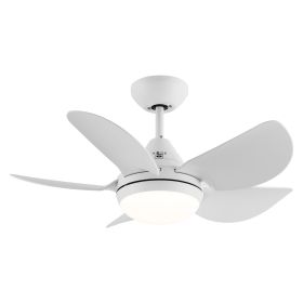 30 In Intergrated LED Ceiling Fan Lighting with Matte Black/ White   ABS Blade (Color: White)