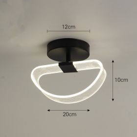 Creative Light Luxury Net Red Line Guide Ceiling Porch Lamp (Option: Black-Half circle-warm light)