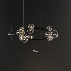 Bedroom Light Dining Room Glass Ball Chandelier (Option: Diameter850 round model15-Three tone light)