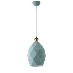 Simple Modern Bar Dining Room Single Iron Pendant Lamp Retro Hollowed Out Aisle Pendant Lamp (Option: L Blue 200x360-White light)