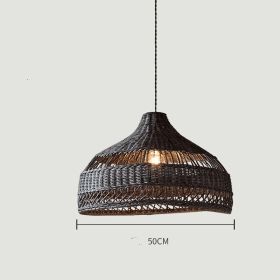 Rattan Art Chandelier In Restaurant And Tea House (Option: 50CM coffee)